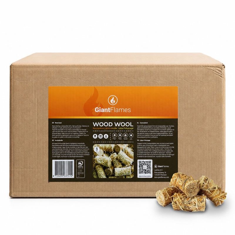Giant Flames Anzündwolle Box ca 415 Einheiten (5kg)