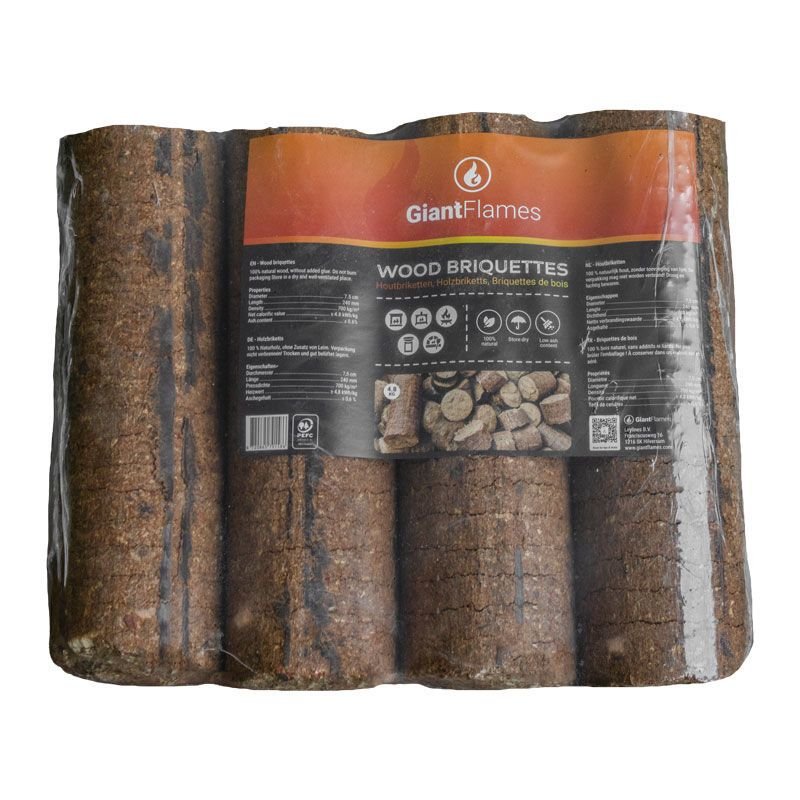 Giant Flames Holzbriketts 190 Packungen x 4,8 kg (912kg) – Detail