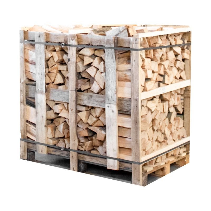 Halbe Palette kammergetrocknetes gespalten Buchen Brennholz 25 cm